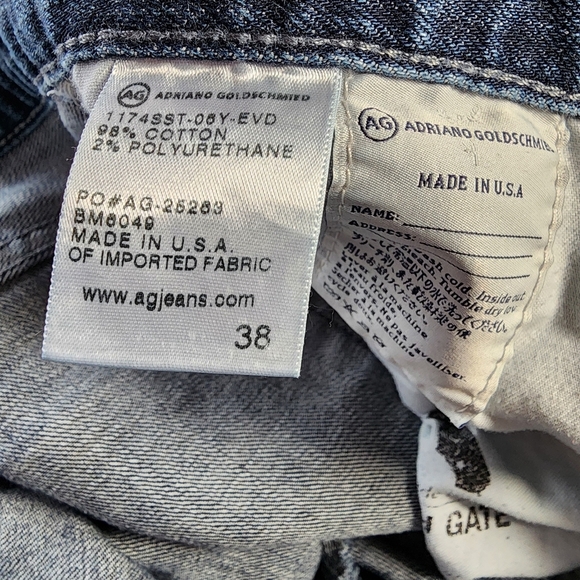 AG Size 38 Button Fly  Blue Jeans - Picture 8 of 10